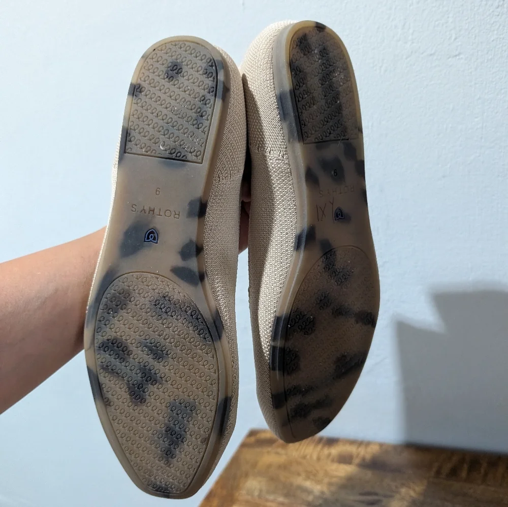Rothy's The Flat Ecru Textile Ballet Flat Comfort Shoes Women’s US Sz 9‎ - Picture 6 of 7